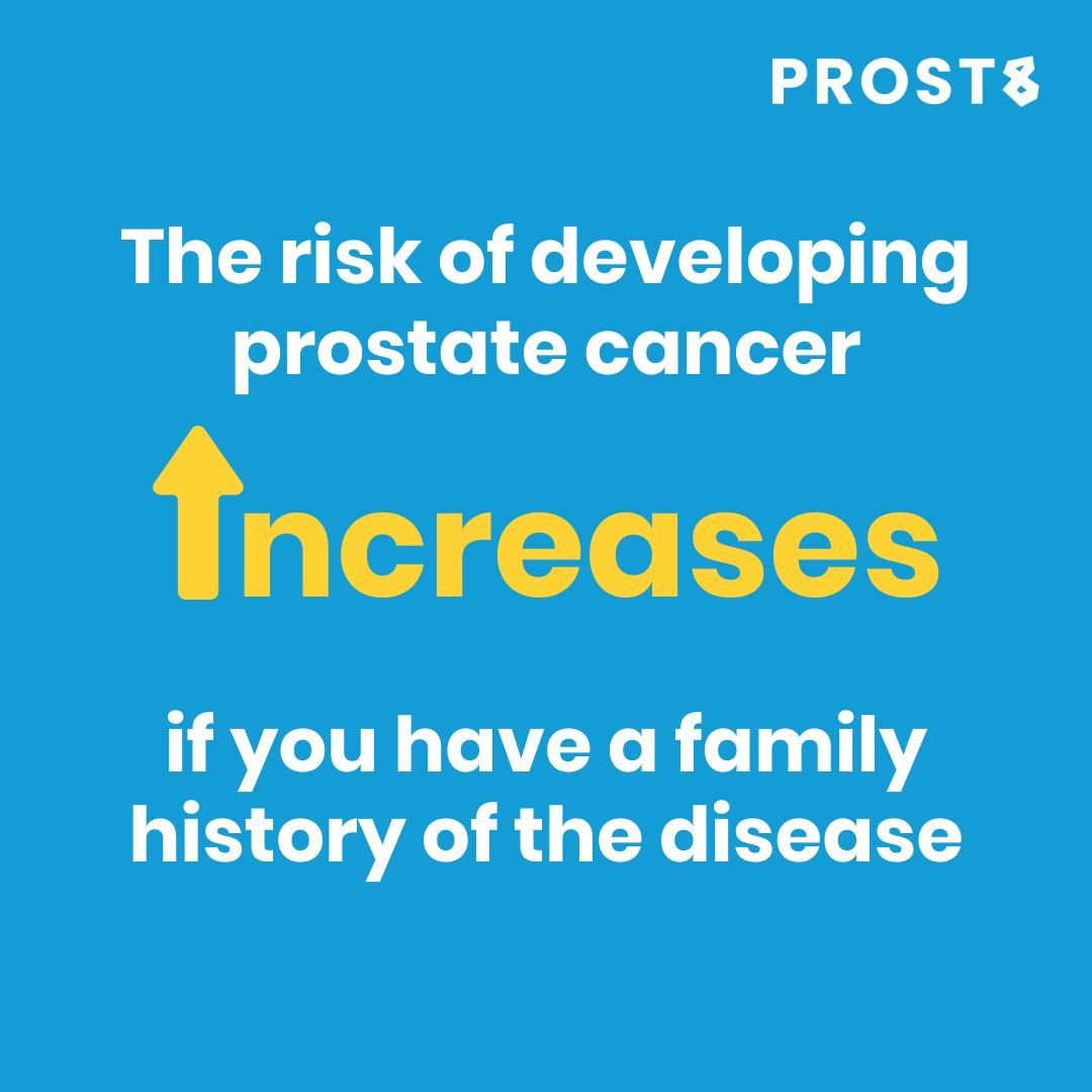 prost8uk's tweet photo. If your father or brother has been diagnosed, youโre 2.5 times more likely to develop it too.
Early detection is key, so if prostate cancer runs in your family, speak to your GP about regular check-ups.
https://t.co/agWL3GE92v
#Prost8 #PSA #prostatecancer https://t.co/iacGgH1Ft7