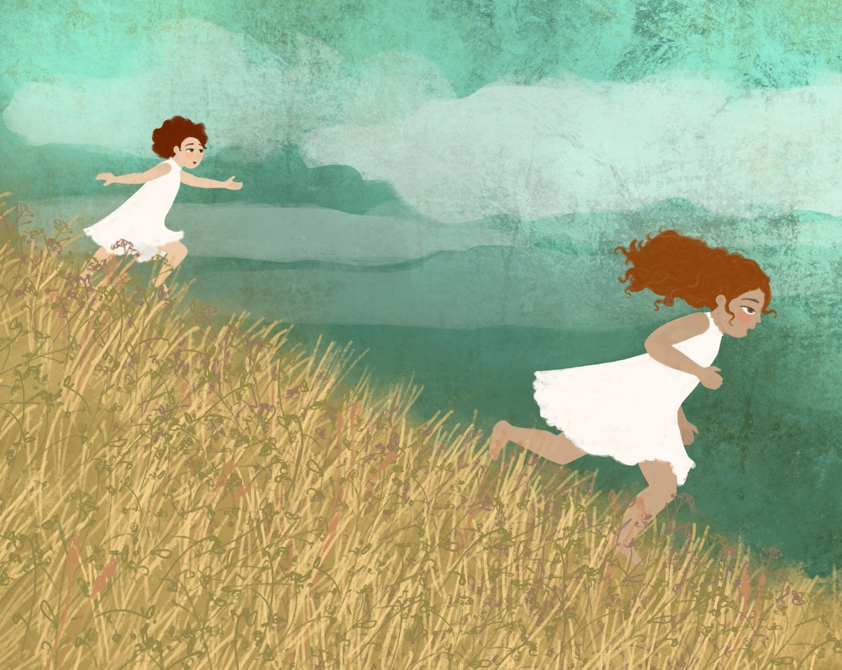 KerryMcQuaide's tweet photo. A bit of a reach for the prompt? Inspired by a golden hour walk at the Osterhoudt Flats. Following these sisters to see where they end up.
#scbwiArtober2024
#scbwiArtober2024_hayride
@scbwi
#scbwi
#scbwiArtober
#SCBWIDrawThis
#scbwiillustrators
#scbwifeaturedillustrator https://t.co/lLsJUKajSy