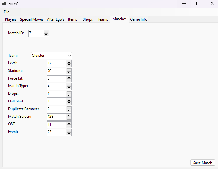 Version 0.3 of the Inazuma Eleven DS Editor released today. 
This version brings team and match editing along with a few minor changes.
Had this release laying around for months, everything should work but I'm not 100% sure so remember to back up your rom
github.com/NielsHotweels/…