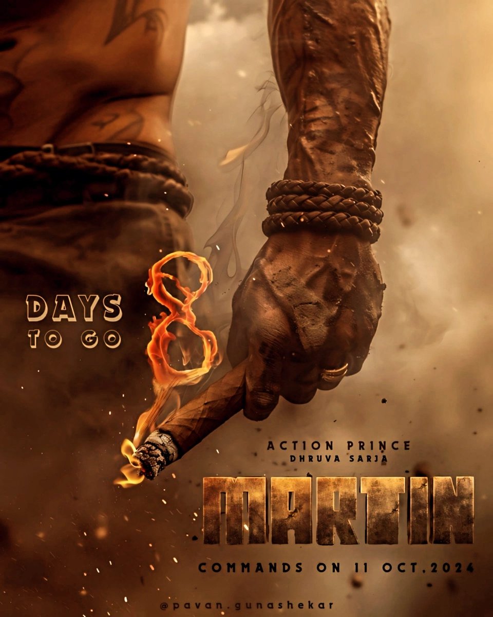 teamdsboss's tweet image. 8 Days to go 
#MartinTheMovie 
@DhruvaSarja ❤️
#Dhruvasarja 
#Dsboss
