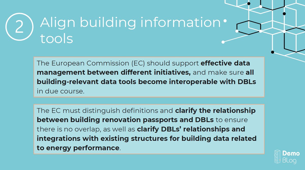 DemoBLogProject's tweet image. New policy factsheet from partners @BPIE_eu recommends 3 actions for @EU_Commission to integrate #DigitalBuildingLogbooks in the EU policy framework and align them with other relevant building information tools ℹ️

Read it here🫴demo-blog.eu/wp-content/upl… #DemoBLog #HorizonEU