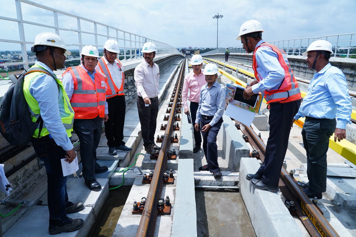 Lolita_TNIE's tweet photo. Bengaluru Metro's Nagasandra-Madavara line inspection over: The Commissioner of Metro Rail Safety, Southern Circle, A.M. Choudhary, has completed inspection of the Green Line extn within one day itself instead of the originally scheduled two days BMRCL is looking at launching the line by October-end, awaits dates from the Govt @NewIndianXpress
