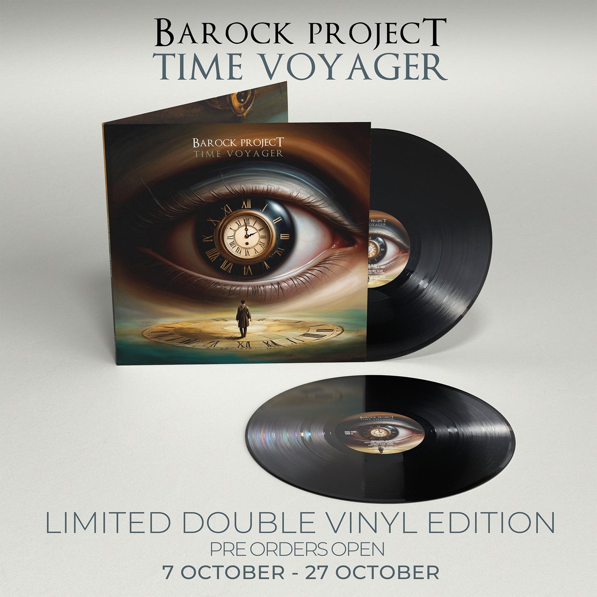 🎉 It's official! Our album "Time Voyager" will be available in a limited edition double 180g vinyl! 🕰️🎶 Pre-orders open from October 7th to 27th. Only 100 numbered copies! 🎧 Don’t miss this unique opportunity! 🔥 #TimeVoyager #Vinyl #PreOrder