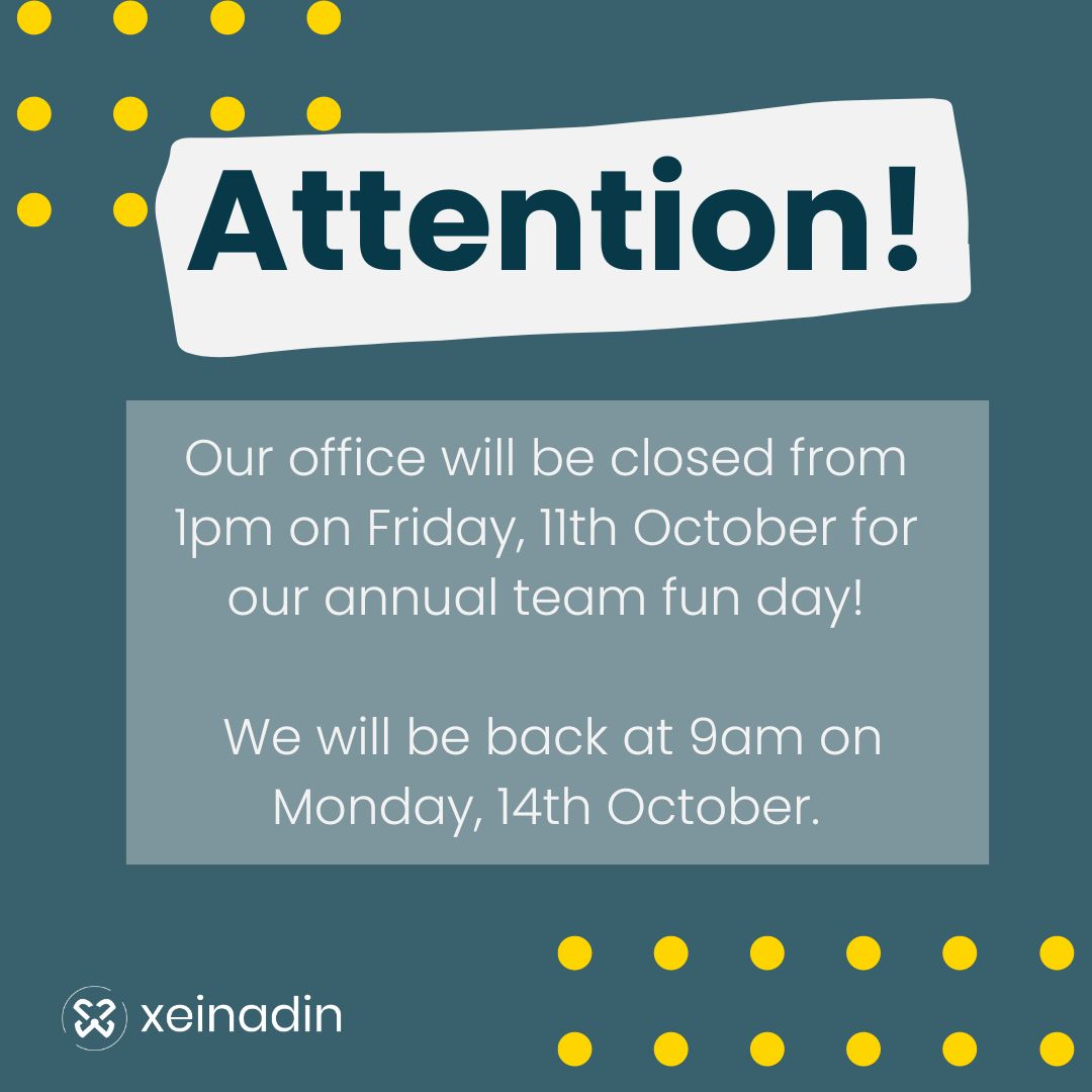 ❗️Notice❗️
Our office will be closed from 1pm on Friday, 11th October for our annual staff fun day! Watch this space to see what we're getting up to 👀