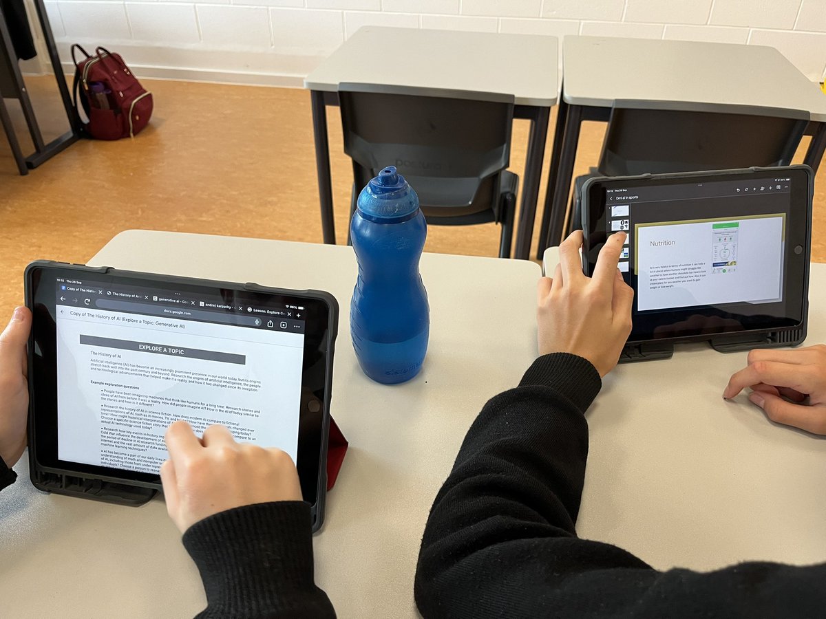 LiddaneNiamh's tweet photo. 2nd year students are learning all about AI from their Google Applied Digital Skills class. Some really interesting topics and research taking place. Maith thú! @GoogleForEdu @GCLuimnigh @GCLeolaiocht https://t.co/eoxbwPsCaj