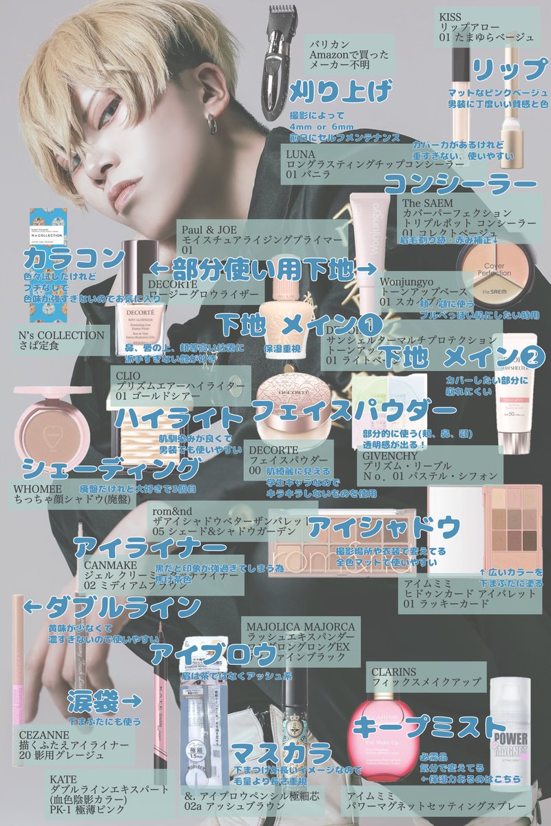 ha_rappa's tweet image. 松野千冬のコスプレ
メイクレシピ作ってみました❄️

2枚目で細かい説明してます🐈‍⬛