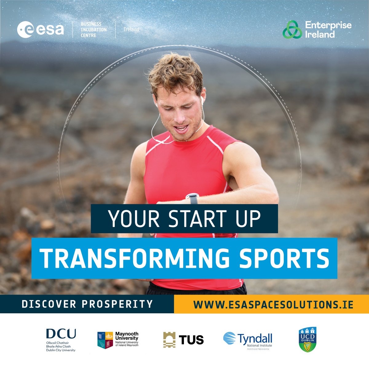 Your Start Up Transforming Sports 

 If you are a startup in the sports industry and utilise space data, technologies or assets, click the link below to find out more about how ESA BIC Ireland can help your start-up prosper! 

lnkd.in/eJBW-cpe