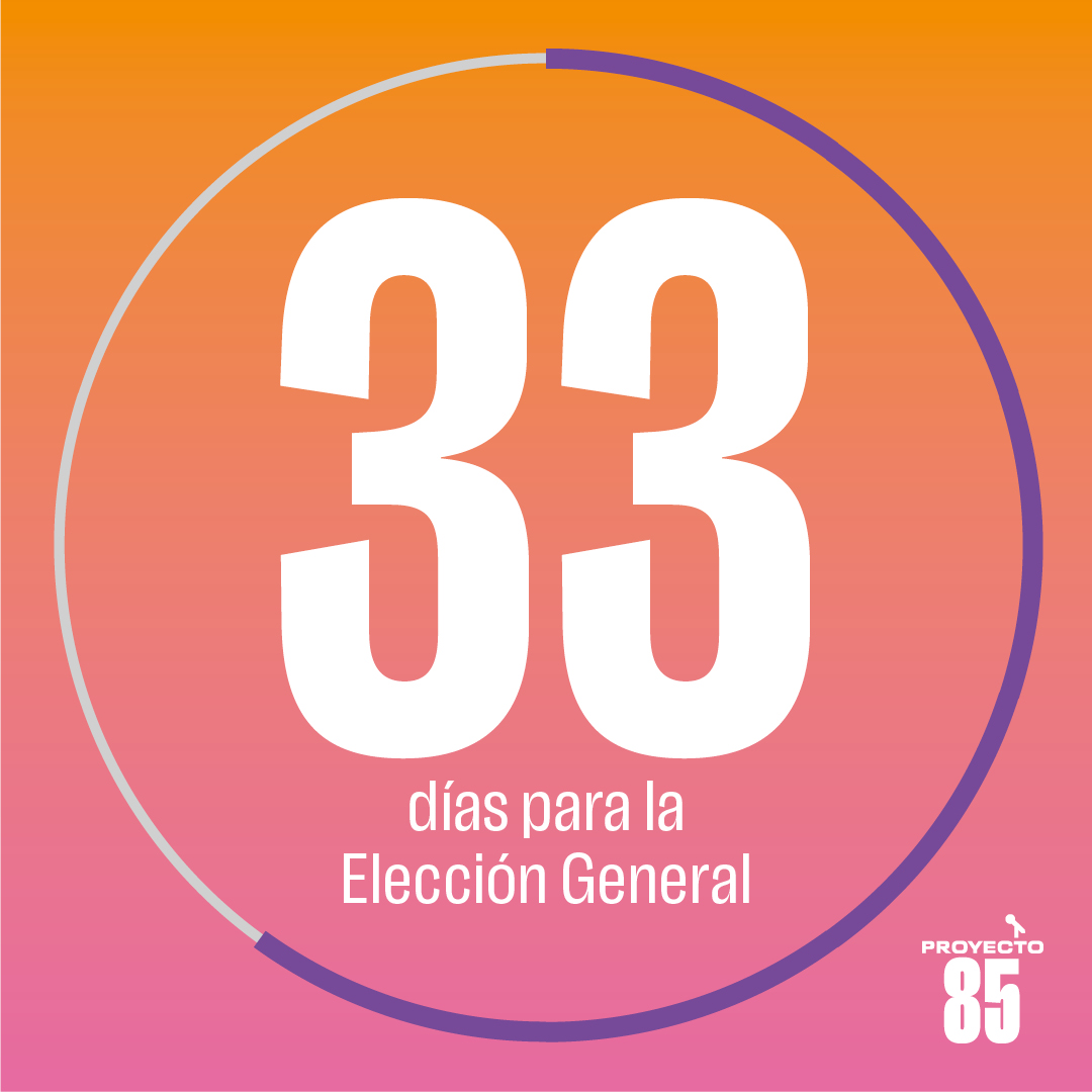 Estamos a 33 días de la Eleccciones Generales. Accede a nuestra página para ver herramientas que te ayuden a realizar un voto informado. No dejes pasar la oportunidad. #Elecciones2024 #QueremosMásQue34 #Proyecto85 

proyecto85.org/enlaces-de-int…