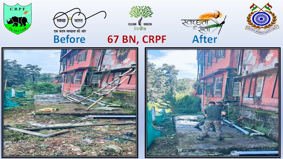 देशव्यापी अभियान #SwachhataHiSewa2024   के अन्तर्गत चल रही विभिन्न गतिविधियों के दौरान 67 बटालियन के जवानों का उत्साह एवं समर्पण दर्शनीय है। 
 #SwabhavSwachhata 
#SpecialCampaign4 
<a href="/crpfindia/">🇮🇳CRPF🇮🇳</a> 
<a href="/HMOIndia/">गृहमंत्री कार्यालय, HMO India</a>
<a href="/PIBHomeAffairs/">PIB - Ministry of Home Affairs</a>
<a href="/PMOIndia/">PMO India</a>
<a href="/DARPG_GoI/">DARPG 🇮🇳</a> 
<a href="/NesHqr/">North Eastern Sector, CRPF</a>