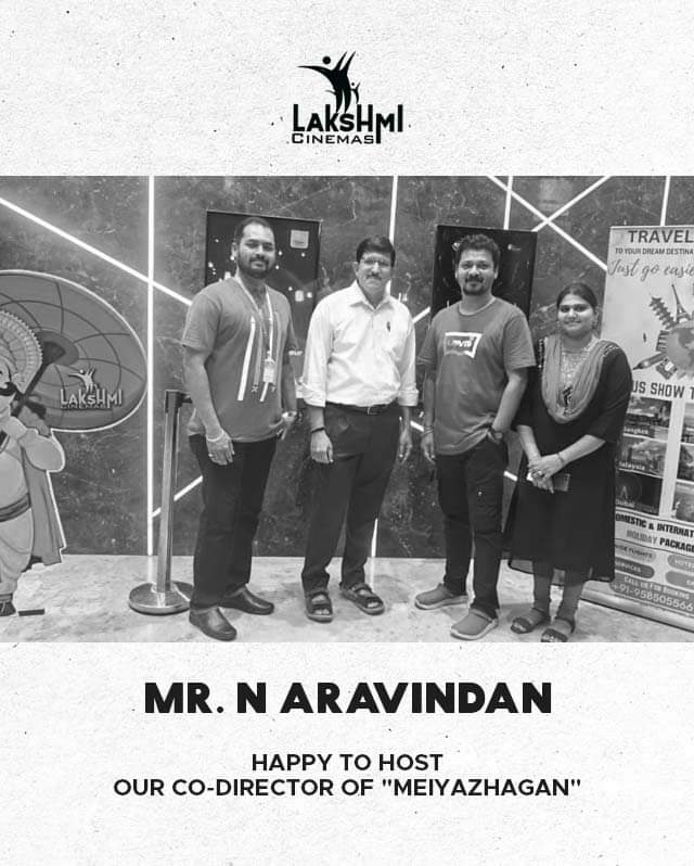 lakshmicinema's tweet photo. Happy to welcome our co-director of #Meiyazhagan Mr. N. Aravindan at Lakshmi Cinemas, Hosur. It's a pleasure to have you on board sir. Also the craft you have penned in Meiyazhagan was too good.
#blockbuster #codirector #guest #lakshmcinemas #hosur https://t.co/o5cRxFgRvd
