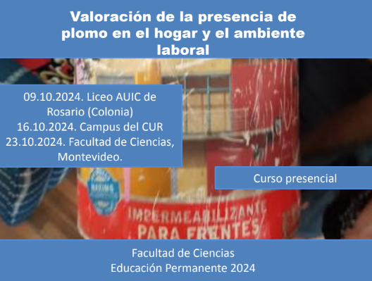 eduperfcien's tweet photo. Estimad@s,  Están abiertas las inscripciones para la pasantía  EP "Valoración de la presencia de plomo en el hogar y el ambiente laboral".  INSCRIPCIONES: https://t.co/0op32MVTkX………………hasta el 07 de octubre. Matrícula: $500 .  Adjuntamos más info. https://t.co/K6cFYs1kV4