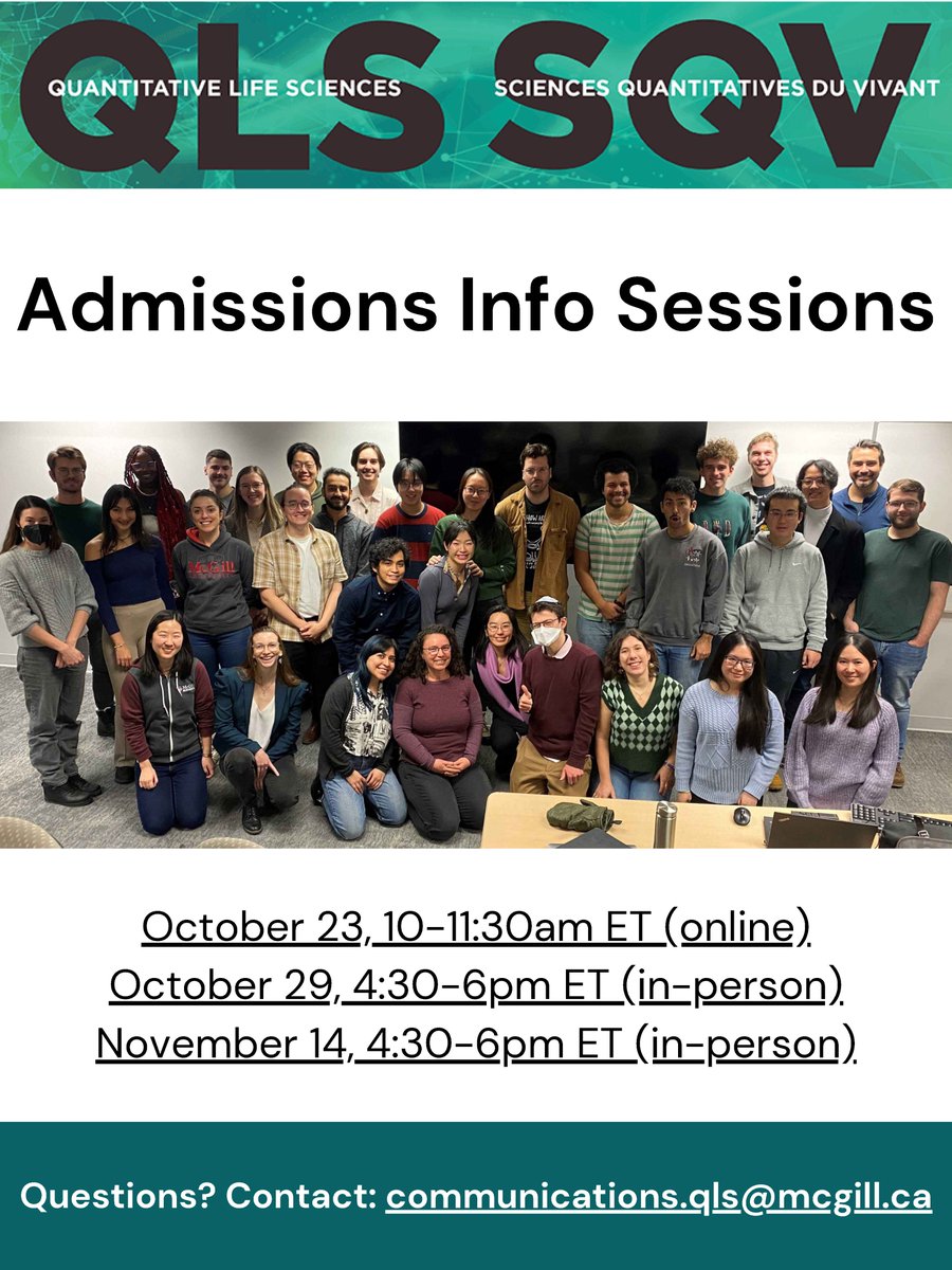 📅SAVE THE DATES!!📅

Register today for one of our info sessions to learn more about the QLS doctoral program and how to apply. #gradstudies #gradschool
- Oct. 23: forms.office.com/r/bJQBffdqnn
- Oct. 29: forms.office.com/r/XVtTVmRNqm
- Nov. 14: forms.office.com/r/AcejmZrXTk