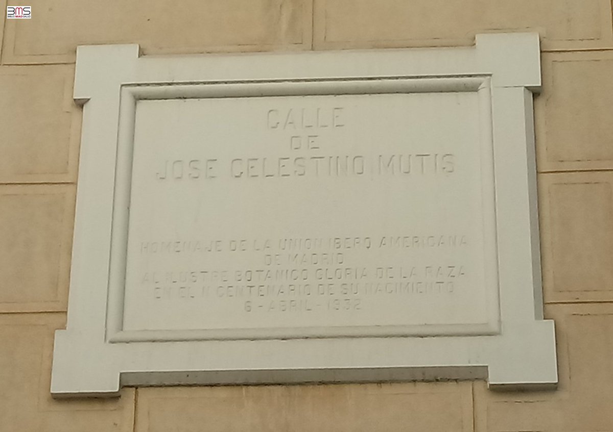 #CallejeandoBMS – PLACA DEDICADA A JOSÉ CELESTINO MUTIS. Madrid. José Celestino Mutis (1732-1808). Botánico, geógrafo, matemático y médico, responsable de la expedición por el Nuevo Reino de Granada con Carlos III bit.ly/3mM6Wle #ToponimosMedicina pin.it/4bEsiMU