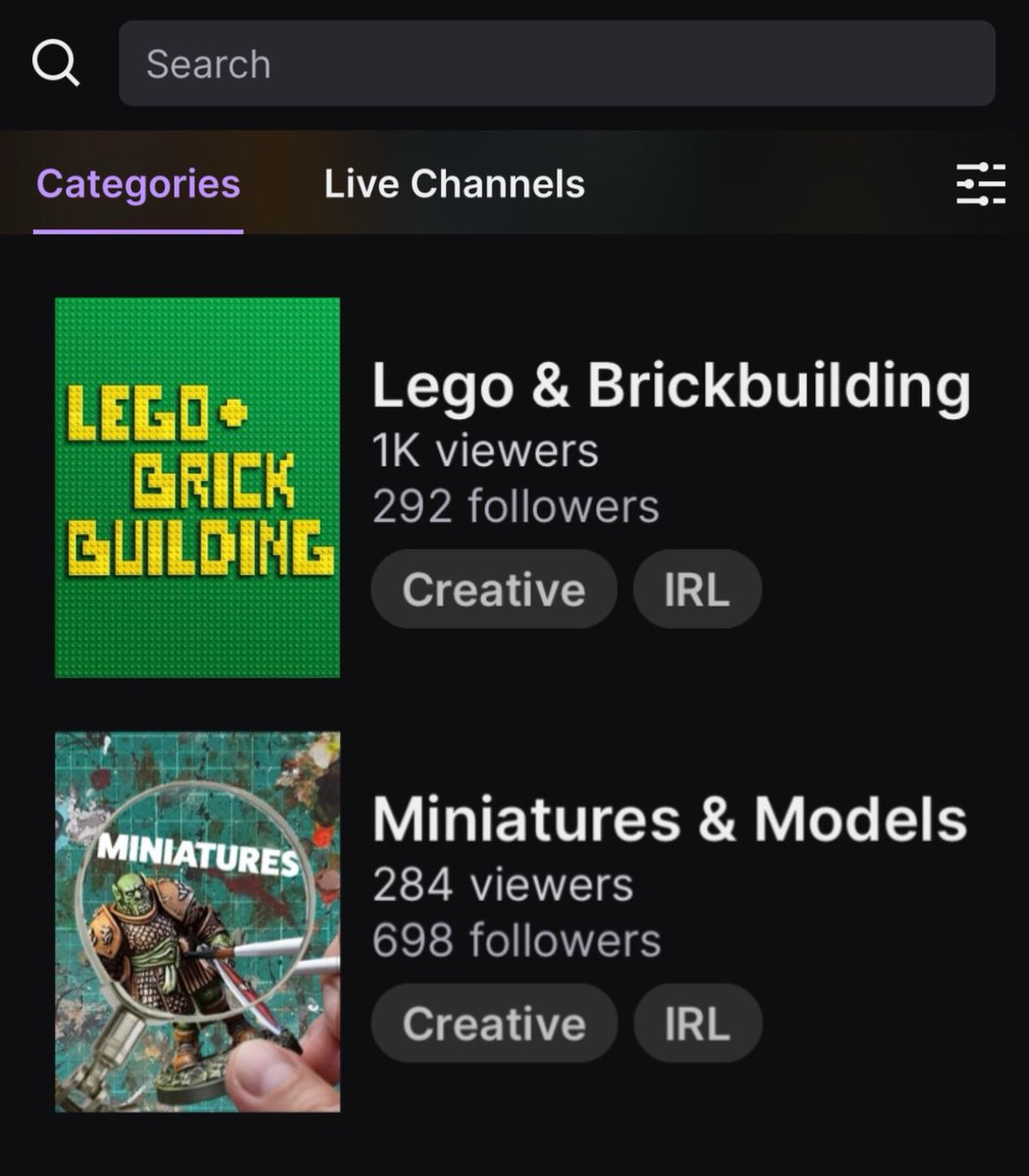 Dexerto's tweet image. Twitch launched two new categories, ‘Lego &amp;amp; Brickbuilding’ and ‘Miniatures &amp;amp; Models’