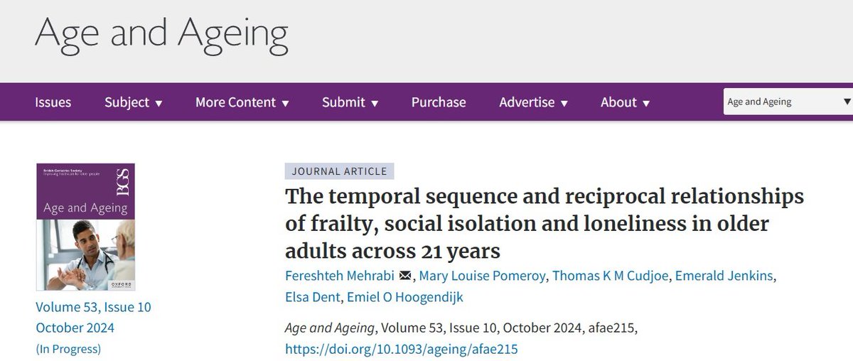 Emiel Hoogendijk (@emielhoogendijk) on Twitter photo 📝📊 Excellent work of <a href="/FereshteMehrabi/">Fereshteh Mehrabi</a> using <a href="/lasavumc/">LASA</a> to study the reciprocal and temporal sequence of social isolation, loneliness, and #frailty in older adults! <a href="/Age_and_Ageing/">Age_and_Ageing</a> <a href="/ElsaDent/">Elsa Dent</a> <a href="/tkmcudjoe/">Thomas Cudjoe</a> @ml_pomeroy <a href="/rivers_emerald/">Emerald Jenkins</a> <a href="/APH020/">Amsterdam Public Health research institute</a> #OpenAccess See: doi.org/10.1093/ageing… 📝📊 Excellent work of <a href="/FereshteMehrabi/">Fereshteh Mehrabi</a> using <a href="/lasavumc/">LASA</a> to study the reciprocal and temporal sequence of social isolation, loneliness, and #frailty in older adults! <a href="/Age_and_Ageing/">Age_and_Ageing</a> <a href="/ElsaDent/">Elsa Dent</a> <a href="/tkmcudjoe/">Thomas Cudjoe</a> @ml_pomeroy <a href="/rivers_emerald/">Emerald Jenkins</a> <a href="/APH020/">Amsterdam Public Health research institute</a> #OpenAccess See: doi.org/10.1093/ageing…
