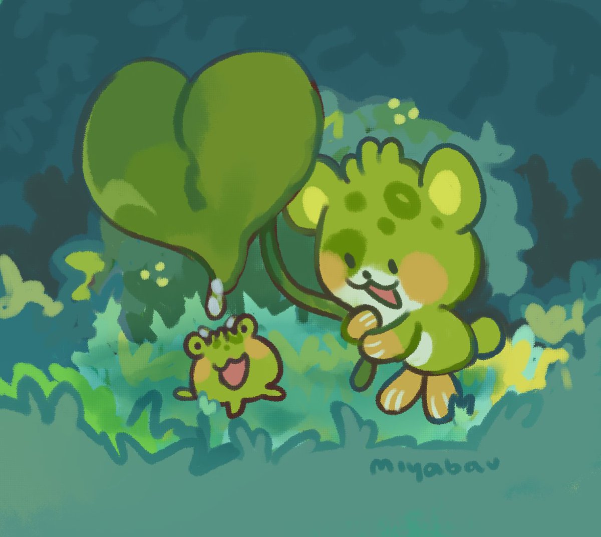 miyabau's tweet photo. [art/baobears] froggy friend 🐸 https://t.co/2rjARxueZi