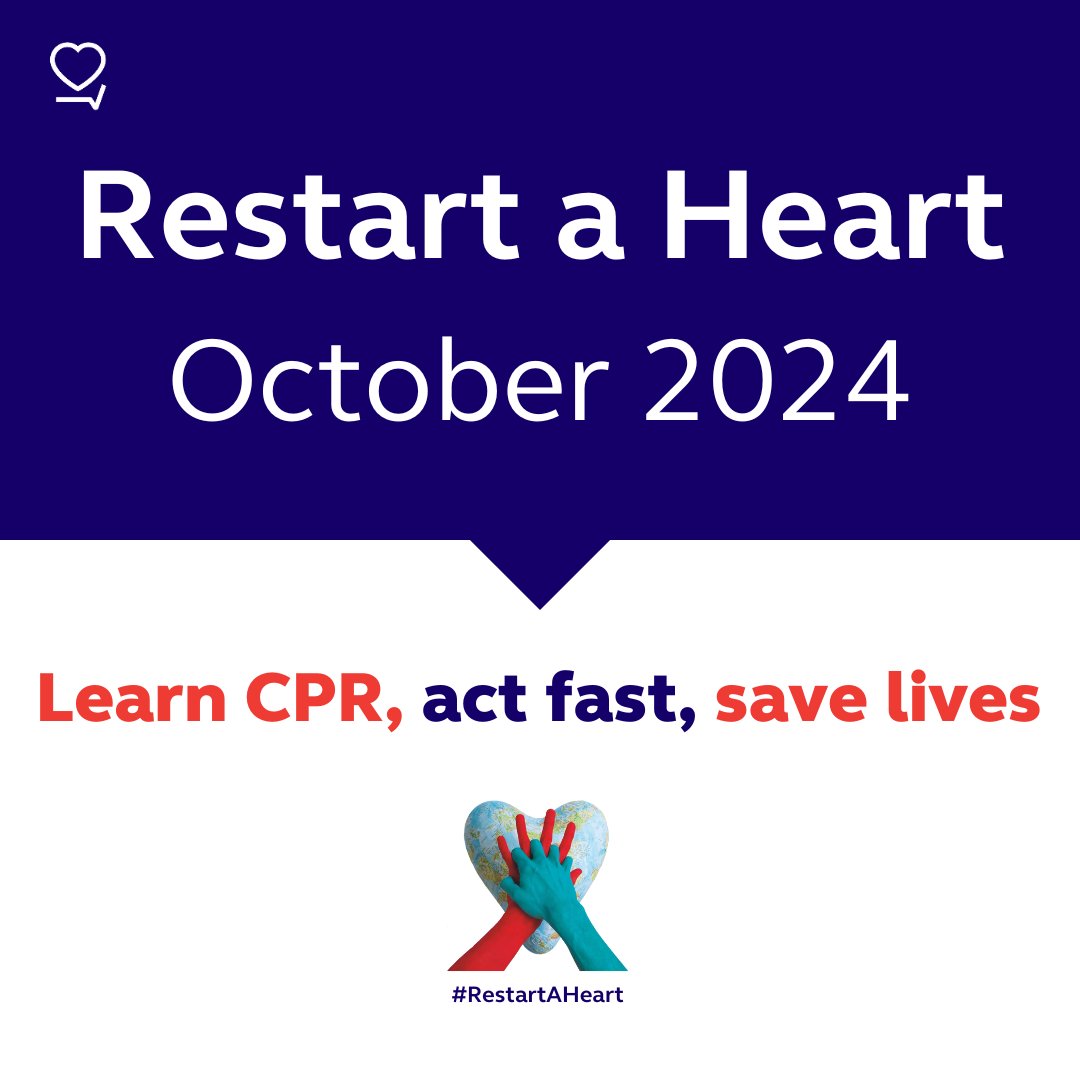 Looking for ways to participate in #RestartAHeart and #WorldRestartAHeart this month?

Head over to our website for the resources we've put together with our partners, including videos, education resources, our training pack and more: resus.org.uk/get-involved/r…