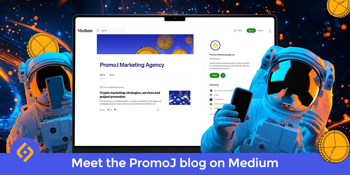 promoJagency's tweet image. 🚀PromoJ is Now on Medium! 🚀
We’re thrilled to announce that PromoJ has launched its very own blog on Medium! 🎉 
👉 Check out our first article here: Read Now!   medium.com/@PromoJ_agency
#PromoJ #CryptoMarketing #MediumBlog