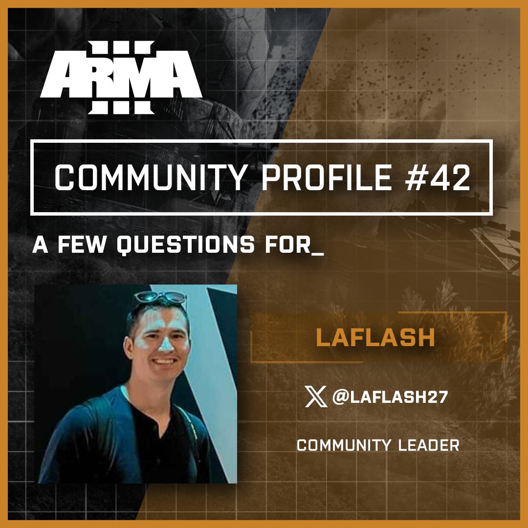 ArmaPlatform's tweet photo. #Arma3 #CommunityProfile #42!ย
Enjoy a new Arma 3 Community Profile - this time, featuring community leader @LaFlash27! โก
https://t.co/0baMWoIxtn https://t.co/bmGNXpfiZo