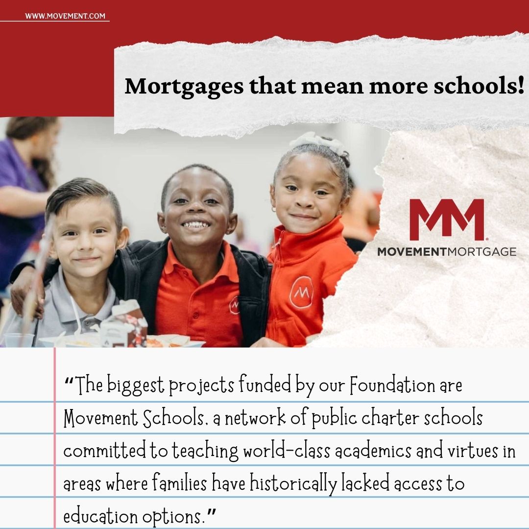 napierrealtors's tweet photo. At Movement Mortgage, we’re helping build stronger communities through our support of Movement Schools, bringing world-class education to underserved areas. To learn more, visit https://t.co/jfmnu6HdC5 or contact your Napier ERA agent! https://t.co/ma3y4Po0qv