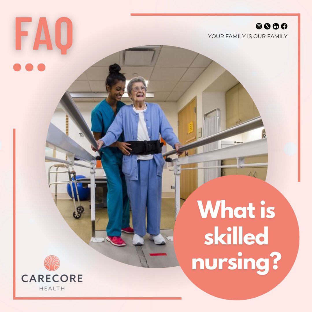 CarecoreH's tweet photo. Skilled nursing goes beyond everyday care, offering expert support for complex health needs. From managing medications and wound care to physical and speech therapy, it's all about providing top-notch care to help you recover and thrive. 🌟🏥 #SkilledNursing #ExpertCare https://t.co/jfaBor0PKg