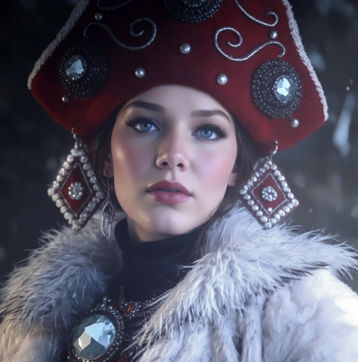turovetsky's tweet image. An Ice Maiden's life is one of solitude and discipline. Chosen young, she is trained in winter's magic, her days filled with study and cold devotion to Kislev. Her heart hardened by the frost, bound to serve the Ice Queen with unwavering loyalty. @totalwar #Warhammer #Kislev #AI
