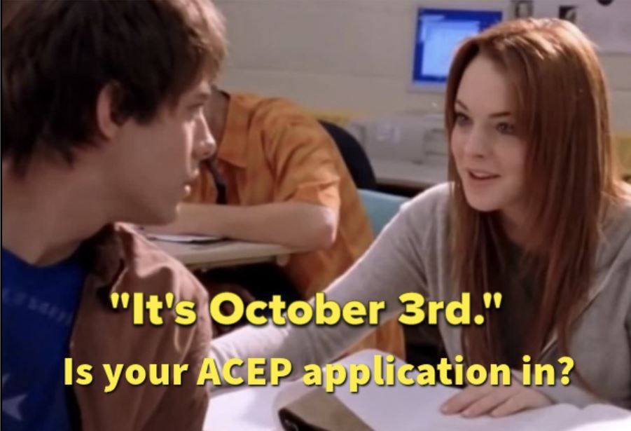 USDA_NRCS's tweet photo. If anyone asks you what day it is today, tell them it’s October 3rd, aka Mean Girls movie day, aka the day before your first deadline to apply to the Agricultural Conservation Easement Program in most states.

Is your application in? 

https://t.co/2kig7spuEZ https://t.co/OQOMrz96dH