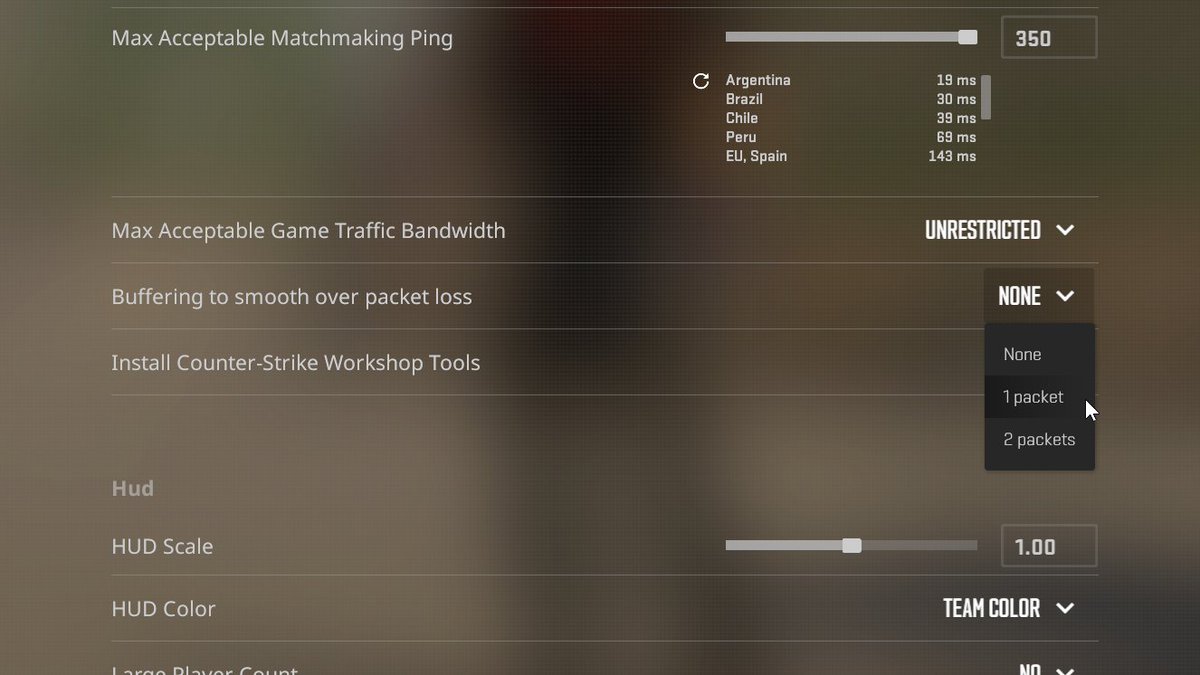 Si sienten que el juego les funciona mal, en relación a conexión (como si tuvieran loss, por ejemplo), intenten cambiar esta opción a 1 o 2 a ver si se soluciona!

(esto no tiene nada que ver con FPS, es relacionado a jitter)