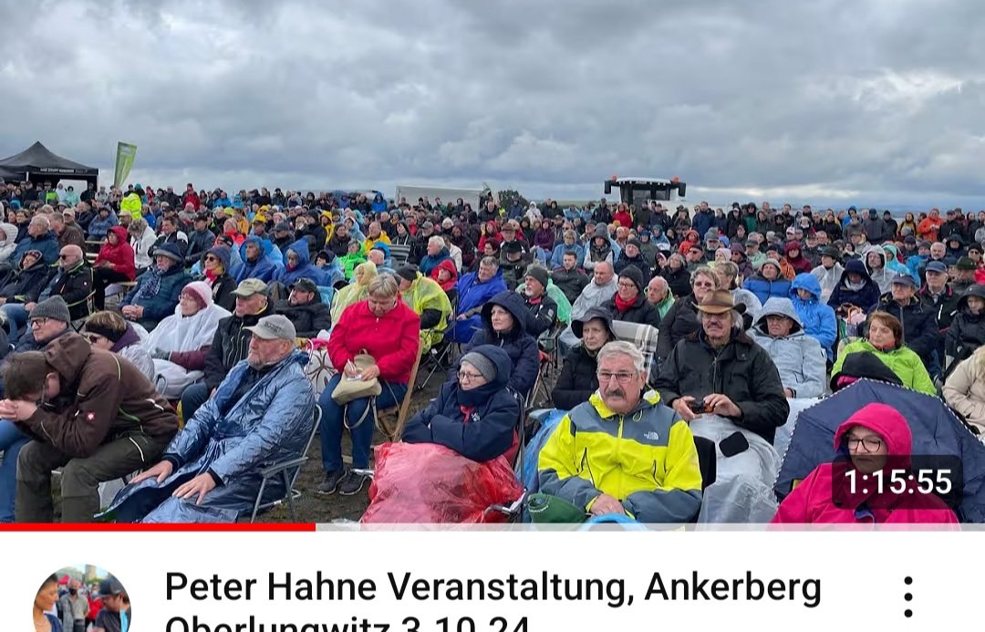 Der Wutprediger Peter Hahne war an diesem Nachmittag auch wieder live in Sachsen. Massenevent mit Bauernverein und radikal christlichem Verein in Oberlungwitz.