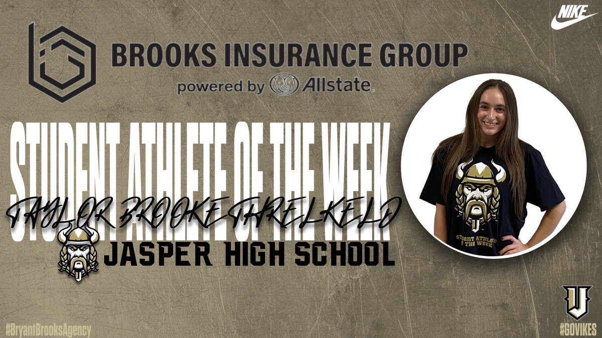 jaspervikes's tweet photo. Congratulations to Jasper Viking Cheer Senior Field Captain Taylor Brooke Threlkeld for being named the Bryant Brooks Agency Student Athlete of the Week! #BryantBrooksAgency #BrooksInsuranceGroup #GoVikes https://t.co/jiI3qe8BoD