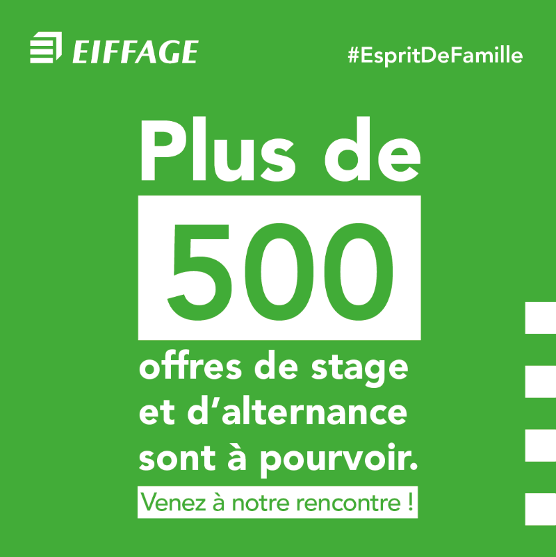 eiffage's tweet photo. Ne ratez pas l'occasion de décrocher votre #stage ou #alternance chez Eiffage. 👇

🎯 Pourquoi venir ?

✔ Saisissez des offres exclusives de stage et d’alternance
✔ Posez toutes vos questions sur nos opportunités
✔ Rencontrez nos équipes

#EspritDeFamille