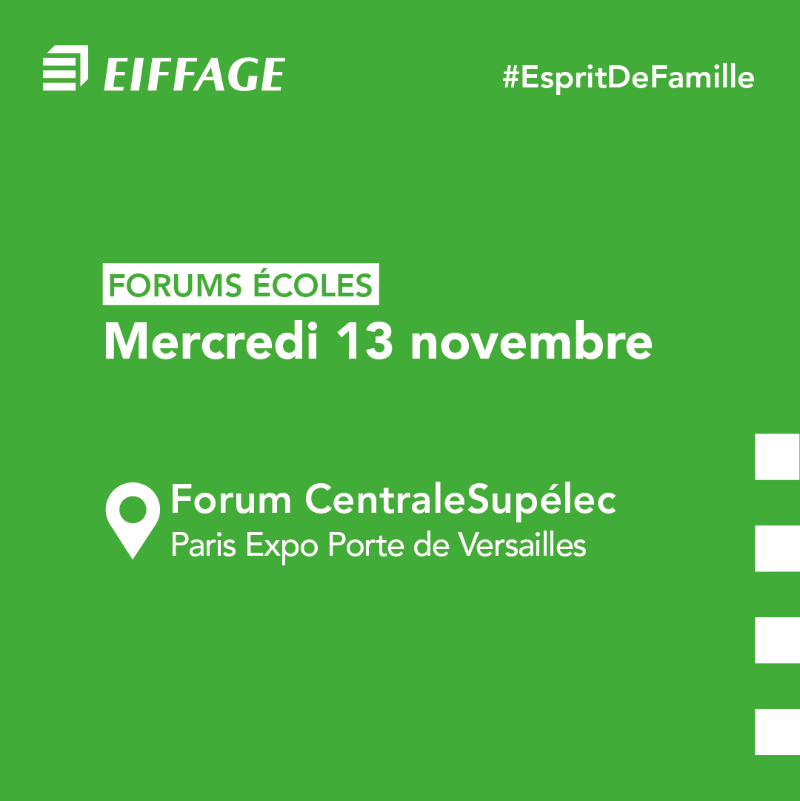 eiffage's tweet photo. Ne ratez pas l'occasion de décrocher votre #stage ou #alternance chez Eiffage. 👇

🎯 Pourquoi venir ?

✔ Saisissez des offres exclusives de stage et d’alternance
✔ Posez toutes vos questions sur nos opportunités
✔ Rencontrez nos équipes

#EspritDeFamille