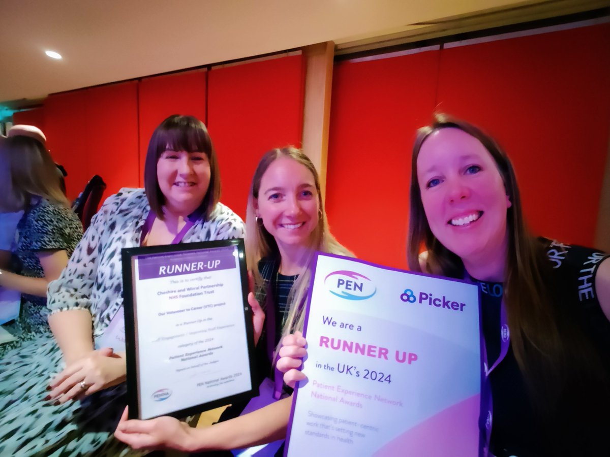Catherine de Zwaan (@c_dezwaan) on Twitter photo Delighted that my team <a href="/ExperienceCWP/">Patient and Carer Experience Team</a> is Runner Up for a #PENNA24 award for our brilliant Volunteer to Career Programme ☺️👍🏻
<a href="/PEN_NEWS/">Ruth Evans MBE at PEN</a> <a href="/cwpnhs/">Cheshire and Wirral Partnership NHS FT</a>
@cathy_walsh123 Delighted that my team <a href="/ExperienceCWP/">Patient and Carer Experience Team</a> is Runner Up for a #PENNA24 award for our brilliant Volunteer to Career Programme ☺️👍🏻
<a href="/PEN_NEWS/">Ruth Evans MBE at PEN</a> <a href="/cwpnhs/">Cheshire and Wirral Partnership NHS FT</a>
@cathy_walsh123