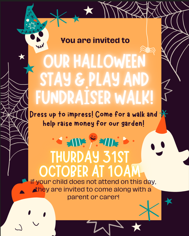 We would like to invite all of our ELC children and families to our Halloween stay &amp; play and our fundraiser walk to raise money for our garden! We look forward to seeing all your Halloween outfits!
<a href="/wlelc/">West Lothian Early Learning & Childcare</a>