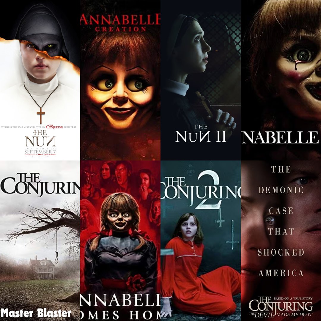 master2blaster2's tweet photo. The Conjuring Universe  - Horror Franchise🎞️ #MBMS 

Chronological(Time) Order of Conjuring Universe Movies

🎬The Nun (Released in 2018 and set in 1952)
🎬Annabelle Creation (Released in 2017 and set in 1955)
🎬The Nun 2 (Released in 2023 and set in 1956)
🎬Annabelle (Released in 2014 and set in 1967)
🎬The Conjuring (Released in 2013 and set in 1971)
🎬Annabelle Comes Home (Released in 2019 and set in 1972)
🎬The Conjuring 2 (Released in 2016 and set in 1977)
🎬The Conjuring: The Devil Made Me Do It (Released in 2021 and set in 1981)

The fourth and final Conjuring film will be released on September 5, 2025.

Conjuring 1 & 2 in Netflix, All other 6 movies streaming in Prime.