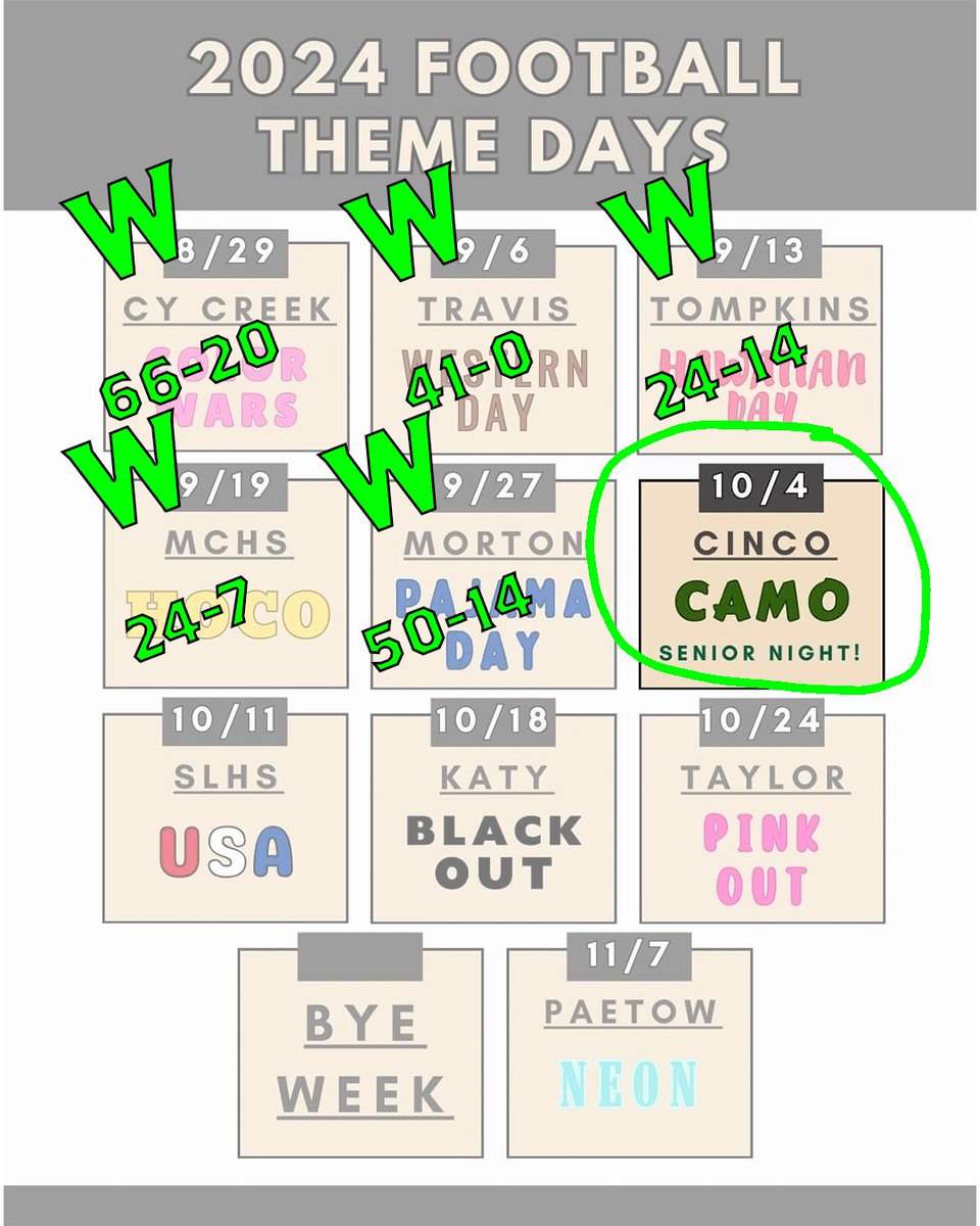 Come see your undefeated 5-0 Jordan Warriors take on the Cinco Ranch Cougars tomorrow 10-4 at Legacy Stadium, 6:30pm!

Show your school pride on campus tomorrow and dress in camo!

#GoWarriors #WarriorSpirit #WarriorPride #JHS #WarriorFootball