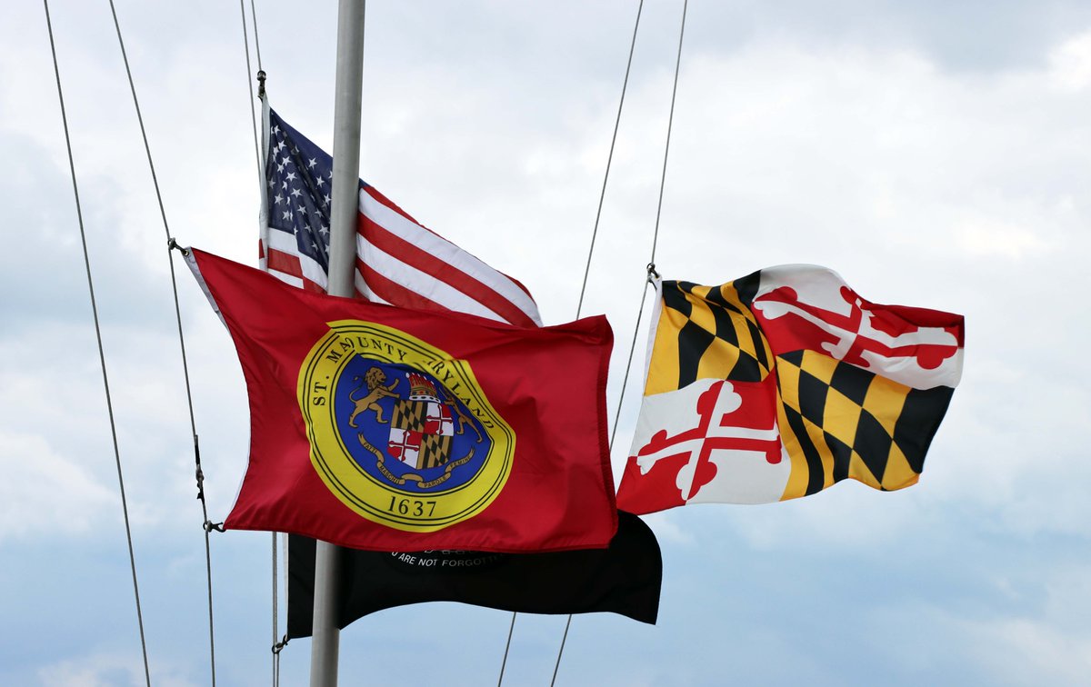 StMarysCoGov's tweet photo. The Commissioners of St. Mary’s County have ordered Maryland State and County flags to be flown at half-staff in #StMarysCounty, in honor and remembrance of the Honorable Judge Michael J. Stamm, who passed away on October 2, 2024. https://t.co/O41uv4AUA0 @StateMaryland #FlagAlert https://t.co/p7cHgyecM2