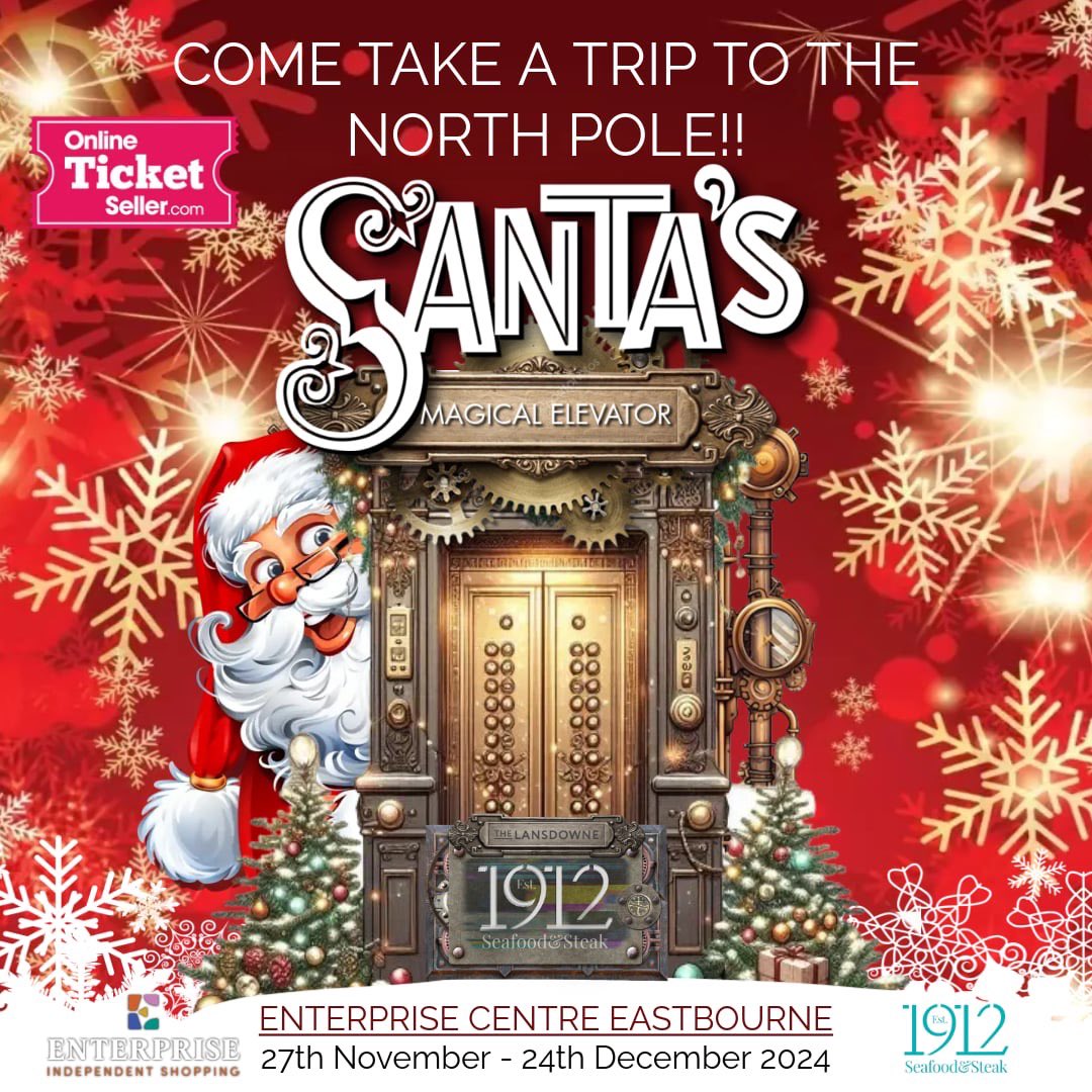 FEASTIVAL EVENTS (@moncktonsimon) on Twitter photo The new Santa Experience will be held at The Enterprise Shopping Centre from Nov 27th to 24th Dec
Take a ride in Santa's Magical Flying Elevator, this brand new unique experience will take you on a journey like no other!
Proudly sponsored by <a href="/LansdowneSussex/">BW Lansdowne Hotel</a> hotel, Eastbourne The new Santa Experience will be held at The Enterprise Shopping Centre from Nov 27th to 24th Dec
Take a ride in Santa's Magical Flying Elevator, this brand new unique experience will take you on a journey like no other!
Proudly sponsored by <a href="/LansdowneSussex/">BW Lansdowne Hotel</a> hotel, Eastbourne