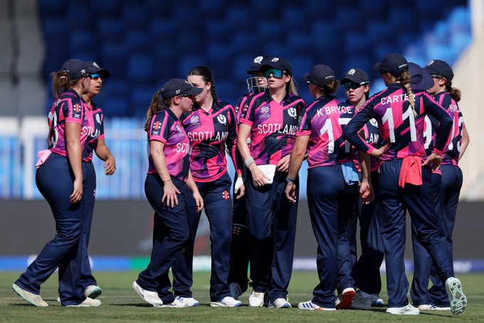 A first-ever Women's T20 World Cup game for Scotland! 🏴󠁧󠁢󠁳󠁣󠁴󠁿 📹 Credits: Twitter/CricketScotland
