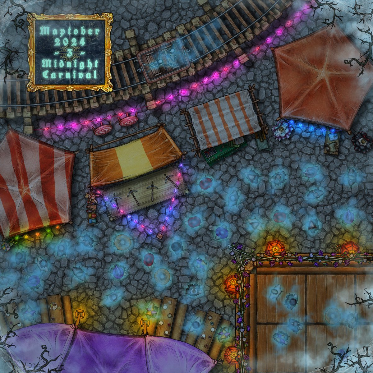 #maptober2024 <a href="/inkarnaterpg/">Inkarnate</a>
3 - Midnight Carnival
Ghosts just wanna have fun.