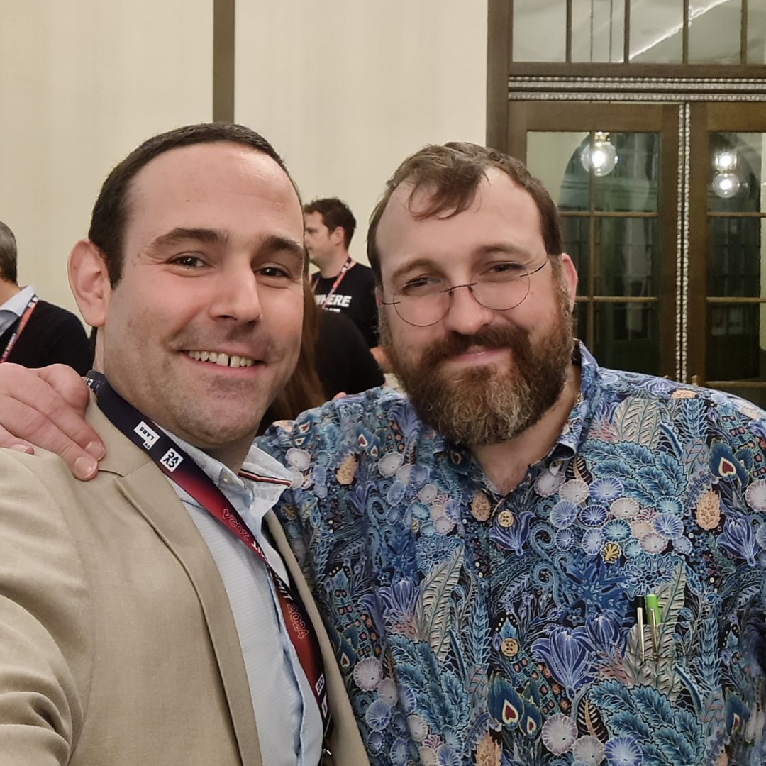 The best part of summits is always the people you meet.

During the #CVSummit &amp; birthday event for #Ethereum, it was an incredible honor to finally experience <a href="/IOHK_Charles/">Charles Hoskinson</a> in person!

Thank you for the brief and pleasant exchange 🤝

#ETH10X
