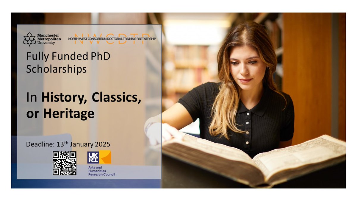Interested in studying for a PhD? We are accepting applications for fully-funded PhD studentships in History, Heritage, and Classics for an Oct 2025 start. Deadline 13th January 2025 #twitterstorians #PhDFunding