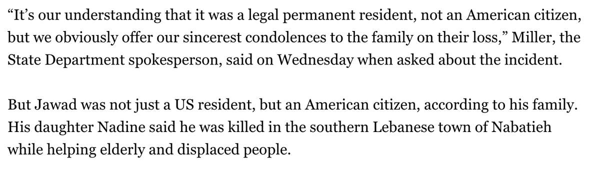 "Well actually the innocent man who was murdered in an airstrike wasn't *really* a US citizen" is really disgusting work here from Miller