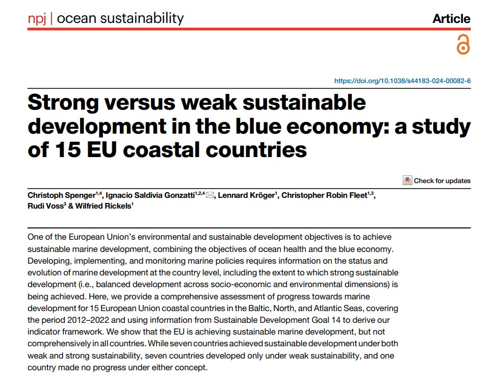 Ignacio Saldivia Gonzatti (@isaldiviagnztt) on Twitter photo Assessment of #SDG14 for EU coastal states, published in <a href="/npjOceanSustain/">npj Ocean Sustainability</a>. <a href="/wilmwilmsen/">Wilfried Rickels</a> <a href="/kielinstitute/">Kiel Institute (IfW Kiel)</a> <a href="/kieluni/">Universität Kiel CAU 🎓</a> <a href="/CDRmare/">CDRmare</a> @kielunimarine. Our study evaluates sustainable marine development across 15 countries from 2012 to 2022. Findings below🧵Full text: rdcu.be/dVPaF Assessment of #SDG14 for EU coastal states, published in <a href="/npjOceanSustain/">npj Ocean Sustainability</a>. <a href="/wilmwilmsen/">Wilfried Rickels</a> <a href="/kielinstitute/">Kiel Institute (IfW Kiel)</a> <a href="/kieluni/">Universität Kiel CAU 🎓</a> <a href="/CDRmare/">CDRmare</a> @kielunimarine. Our study evaluates sustainable marine development across 15 countries from 2012 to 2022. Findings below🧵Full text: rdcu.be/dVPaF