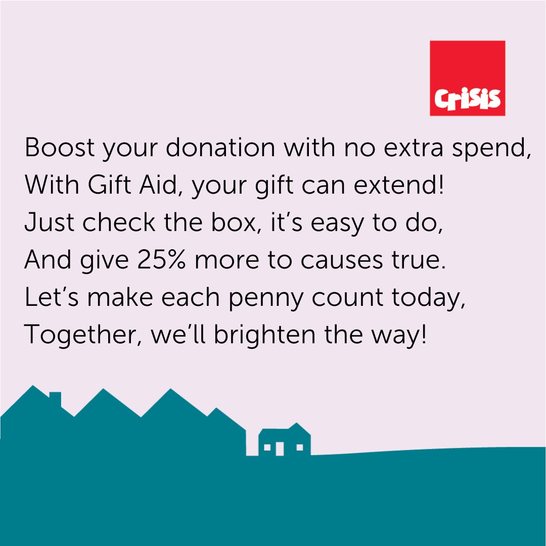 crisis_uk's tweet image. To celebrate both #GiftAid awareness day AND #NationalPoetryDay we've traditionally written a poem about Gift Aid.  This year, to reflect a growing trend, we outsourced the composition to an AI (#FailedTheTuringTest)
Find out how your donation can do more: crisis.org.uk/get-involved/g…