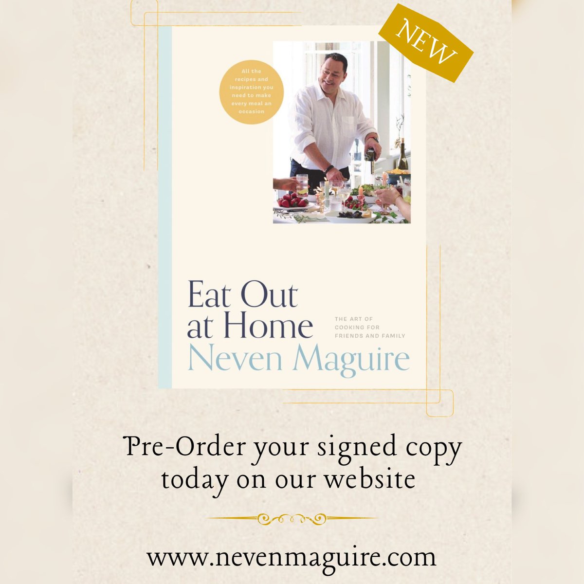 MacNean House & Restaurant (@macneanhouse) on Twitter photo ⭐️📚NEW COOKBOOK ALERT📚⭐️
We are delighted to announce <a href="/nevenmaguire/">Neven Maguire</a> new cookbook ‘Eat Out at Home’ is almost ready to hit the shelves!
You can now pre-order a signed copy of the book directly from our online shop 👉🏻 nevenmaguire.com/product/eat-ou… ⭐️📚NEW COOKBOOK ALERT📚⭐️
We are delighted to announce <a href="/nevenmaguire/">Neven Maguire</a> new cookbook ‘Eat Out at Home’ is almost ready to hit the shelves!
You can now pre-order a signed copy of the book directly from our online shop 👉🏻 nevenmaguire.com/product/eat-ou…