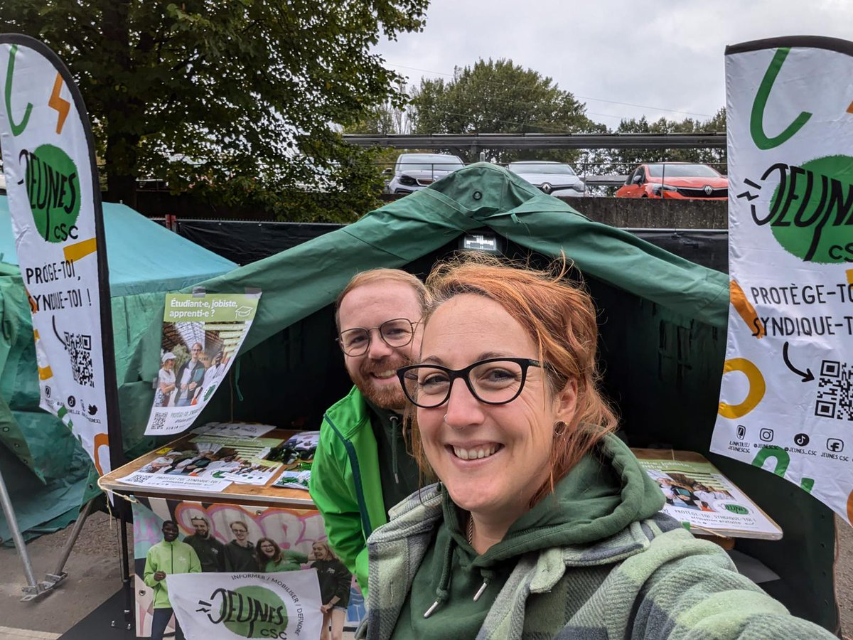 Les Jeunes Csc Liège Verviers Ostbelgien sont à l'Unifestival ce jeudi  pour répondre aux questions sur les jobs étudiants et la rentrée dans le monde du travail !
