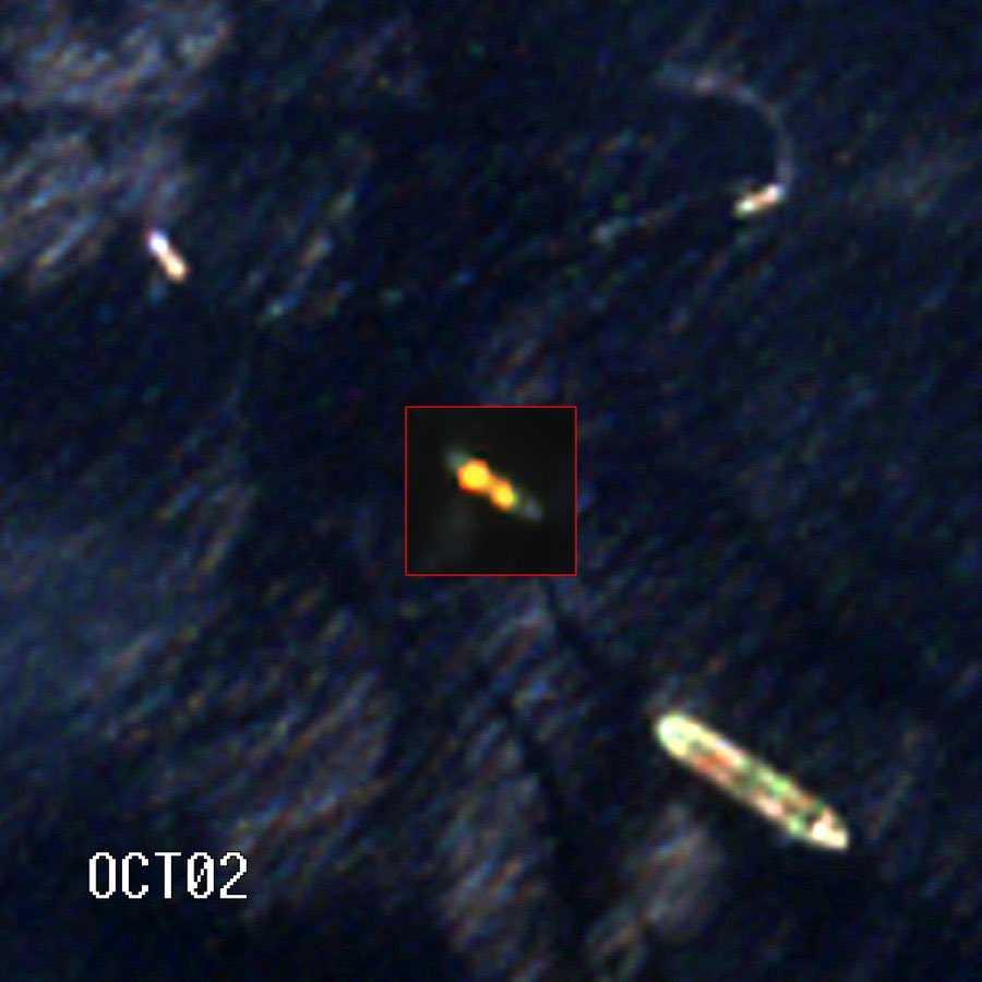 BashaReport's tweet photo. #Yemen #Houthi #RedSea #Eritrea Updates on #Sounion from @gCaptain and @tom_bike: #JMIC’s update confirmed that as of September 29th, some fires had been extinguished while others were under control. Satellite images from Wednesday, October 2nd, showed the Sounion with a distinct heat signature, confirming that fires on board were still burning.The potential loss of the vessel poses a significant environmental threat, with experts warning it could lead to one of the largest tanker oil spills in history.