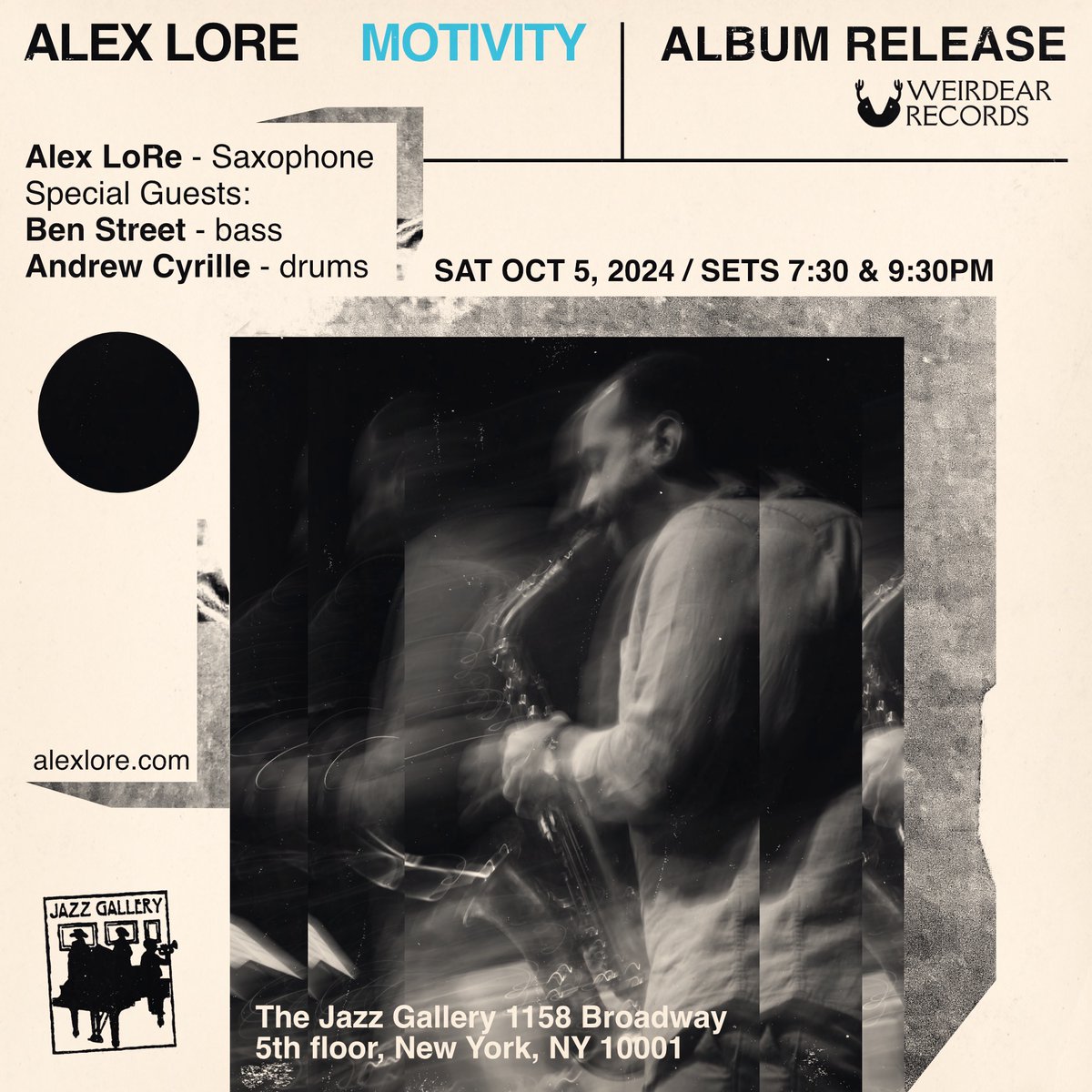 This Saturday at <a href="/TheJazzGallery/">The Jazz Gallery</a> 🎷

Tickets: jazzgallery.org/calendar/alex-…