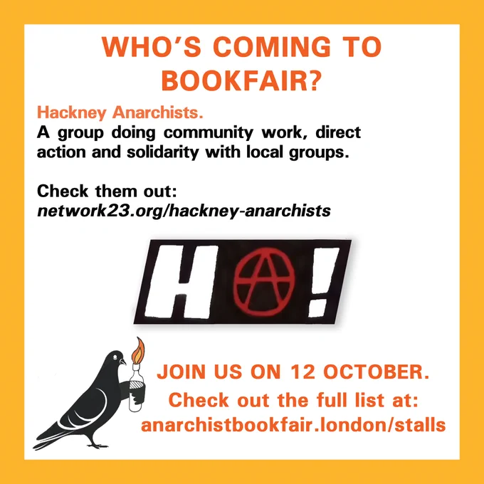 Test read:
Hackney Anarchists.
A group doing community work, direct action and solidarity with local groups.
Check them out:
network23.org/hackney-anarchists